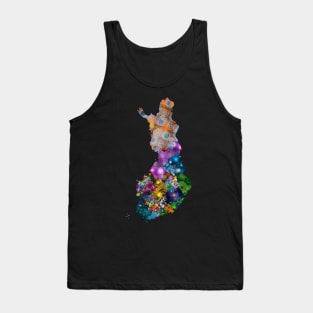 Spirograph Patterned Finland Regions Map Tank Top